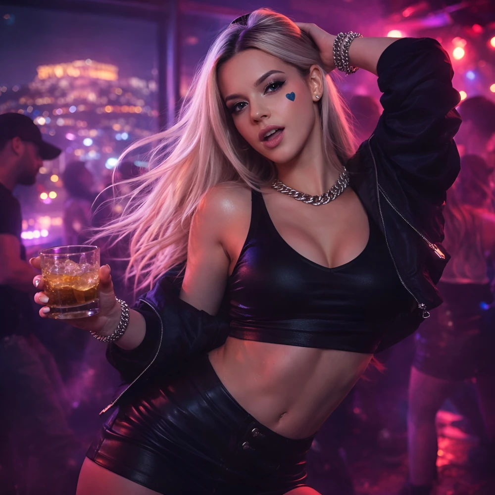 Η Roselune Everly σε blonde neon πορτρέτο για τη νέα εποχή του Σε θέλω τώρα.